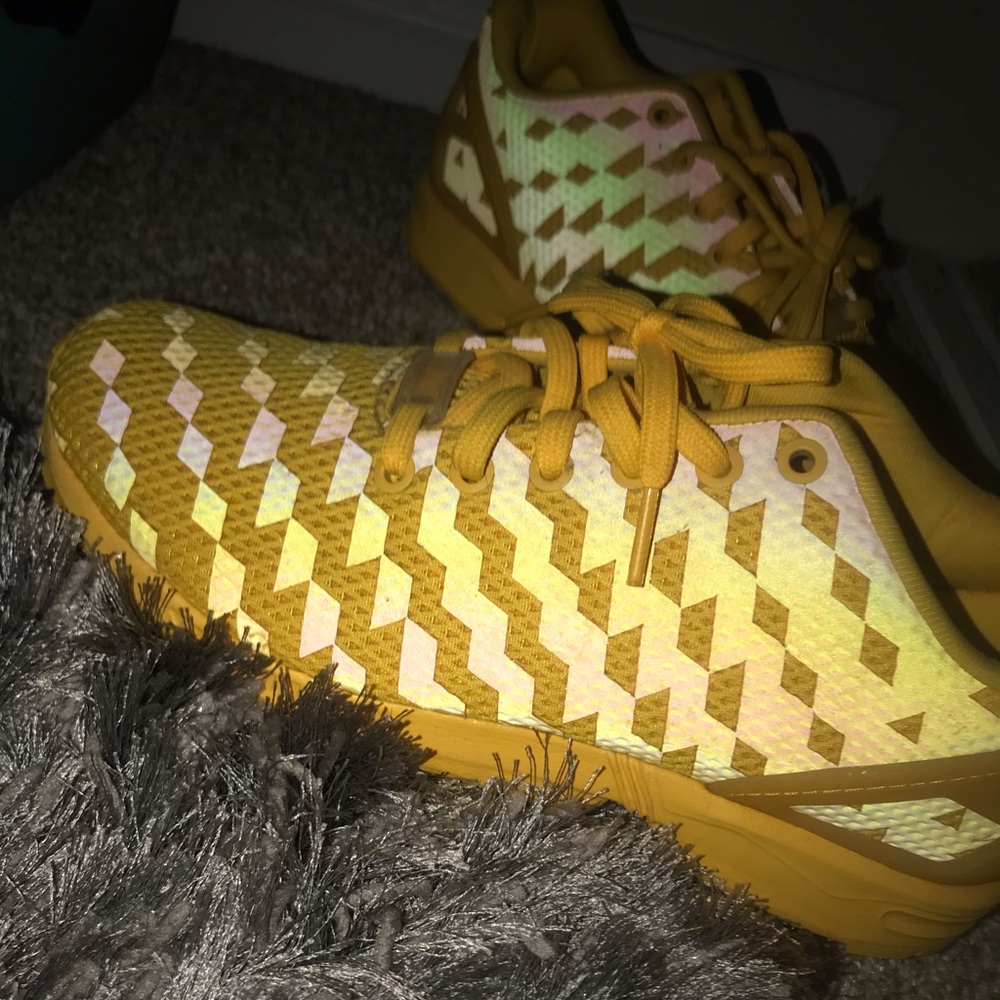 adidas yellow rainbow reflective shoes✨